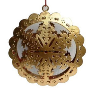 Ornement de Noël suspendu en acier inoxydable en forme de flocon de neige, boîte de décoration de Noël, cadeau de fête du Père Noël - Product Image 2