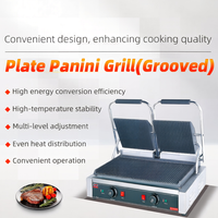 Grill Panini Électrique Numérique Double Plaque en Acier Inoxydable Haute Performance pour Cuisine Professionnelle et Domestique, Prêt à l'emploi