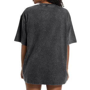 Camiseta Gráfica Oversize Lavada al Ácido de Gran Gramaje para Hombre y Mujer, Estilo Crop Top Desgastado, Venta al por Mayor - Product Image 2