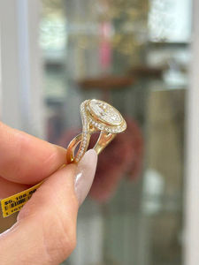 Premium Oval Cut <b>Diamond</b> <b>Ring</b> in Yellow Gold Elegant Oval <b>Diamond</b> Engagement <b>Ring</b> for Women Luxury Jewelry Gift for Wedding - Product Image 2