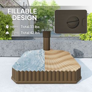 Base per Ombrellone da Esterno Quadrato Resistente da 2,7 m con Capacità d'Acqua di 19 kg per Uso in Cortile - Product Image 4