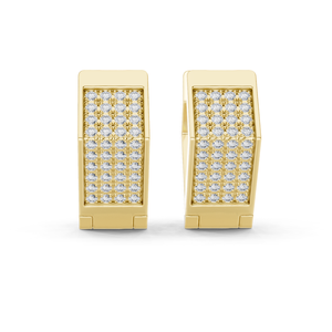 Boucles d'oreilles créoles Bali en argent sterling 925 plaqué or 18 carats, entièrement pavées de zircons ronds, bijoux délicats de luxe pour femmes - Product Image 5