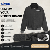 Vente directe d'usine, veste bomber décontractée pour homme, logo personnalisé, col rabattu, coupe ample, coupe-vent, veste décontractée pour homme
