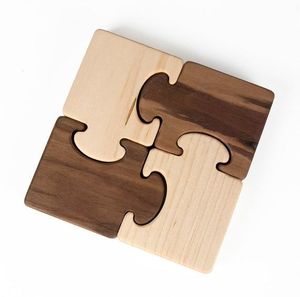 Juego de Posavasos de Madera con Símbolo de Magia Grabado con Láser, Posavasos Redondos de Madera Oscura para Bebidas, Tazas de Café, Protector de Superficie de Mesa - Product Image 2