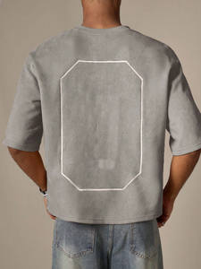 Camiseta de hombre 100% algodón, cómoda, personalizada de fábrica, cuello redondo, corte holgado, de alta calidad, con logo impreso, de secado rápido y transpirable. - Product Image 3