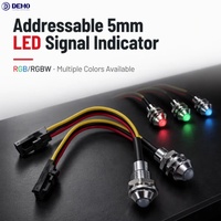 Indicateur de signal LED RVB adressable 12V étanche IP67, chrome 5mm, pré-câblé, WS2812B pour le style des camions et l'utilisation industrielle