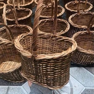 Panier à fleurs en rotin naturel fait main, écologique, avec poignées, du Vietnam, pour bouquets de mariage, cadeaux, décoration intérieure, porte-fruits - Product Image 1