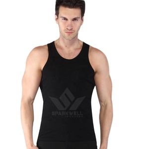<b>Men's</b> <b>White</b> Sleeveless O-Neck Tank Top Quick Dry Breathable Knitted Polyester Athletic Fitness Sports <b>Vest</b> - Product Image 3