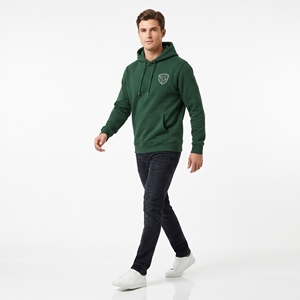 Sweat-shirt à capuche en molleton vert pour homme Dumela avec logo brodé, poche avant, coupe décontractée, vêtement d'automne - Product Image 6