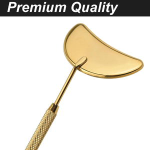 Miroir d'inspection pour extensions de cils, lentille à large champ de vision, outil d'inspection des cils haute définition, en acier inoxydable plaqué or - Product Image 4