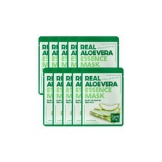 Maschera viso idratante Farmstay Real Aloe Vera Essence, confezione da 10 fogli, ingredienti a base di erbe, prezzo scontato - Product Image 1
