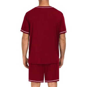 Conjuntos de dos piezas de color negro con bolsillo en el pecho, conjuntos de camiseta para hombre, totalmente personalizables - Product Image 3