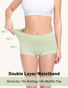 Signature <b>Womens</b> Boyshort <b>Underwear</b> Panties Lightweight Knit Breathable Feel Stretch Modern Shape Full Coverage Daily Comfort - Product Image 3