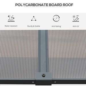 Gazebo da Giardino con Telaio in Acciaio 13FT X 10FT, Tetto Inclinato in Policarbonato e Tenda in Rete Metallica - Product Image 4