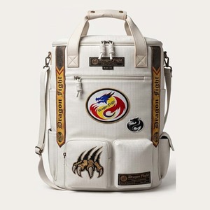 DF-BBAw1 Genuine <b>Leather</b> Sports Gym <b>Bag</b> Backpack Travel Hiking Duffel with Backpack Straps 30-40L Custom Logo Outdoor - Product Image 1