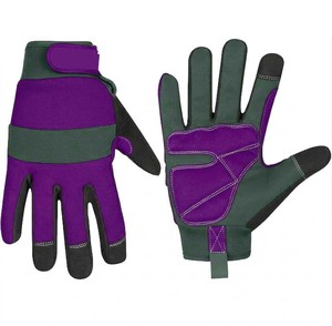 Purple Camo Work <b>Gloves</b> With Textured Fingertips Anti-Slip Elastic Wristband Polyester Material General Purpose Safety <b>Gloves</b> - Product Image 6