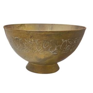 Traditional brass serving bowl handcrafted elegant metal <b>utensil</b> perfect for dining table kitchen and gifting - Product Image 3