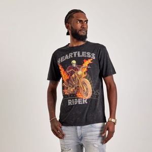 เสื้อยืดแนวสตรีทแบบวินเทจของผู้ชายเสื้อยืดผ้าฝ้าย100% 285 GSM Acid เสื้อคอกลมแขนสั้นสำหรับผู้ชาย2025สามารถซักได้สกรีนลายโลโก้ - Product Image 1