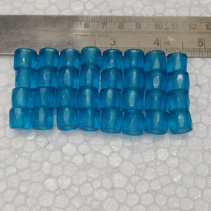 Cuentas de Vidrio Ruso Facetadas Transparentes de Calidad Superior, Color Azul Agua, en Forma de Cilindro, Separadores Sueltos para Bisutería, Manualidades - Product Image 1