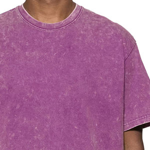 เสื้อยืดคอตตอน 100% แบบวินเทจทรงหลวม คอวี ปี 2026 สั่งทำพิเศษ ล้างสีแบบแอซิดวอช - Product Image 5