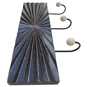 Smart Art Wood Carving <b>Key</b> Rack Organizer Black Painted Handmade <b>Wall</b> Mounted <b>Key</b> Hanger Clothing Storage 3 <b>Hook</b> Engineered Wood - Product Image 4