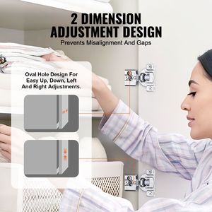 Paquete de 50 Bisagras para Puertas de Armario con Cierre Suave Oculto, Ángulo de Apertura de 105 Grados, Superposición Parcial, para Muebles de Cocina - Product Image 4