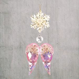 Ornement d'ailes d'ange en acrylique transparent bleu clair, bleu lac, rose, violet, irisé, décoration de Noël et du Nouvel An - Product Image 5