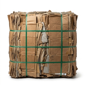 Fibres de carton recyclé pressées, déchets de papier pour la production de pâte à papier, faible teneur en humidité et emballage en balles pour conteneurs - Product Image 1