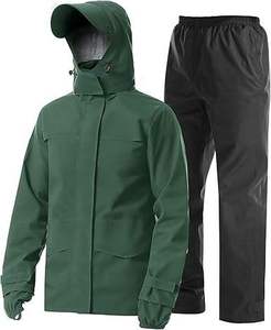 Ensemble imperméable pour homme, veste et pantalon de pluie résistants, respirant, à capuche, pour le travail en extérieur, la pêche, la moto - Product Image 4