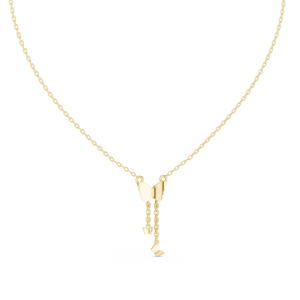Delicado colgante de mariposa con diamante cultivado en laboratorio, engastado en oro amarillo macizo de 18 quilates, para compromiso, fiesta, San Valentín, uso diario, para mujer. - Product Image 3