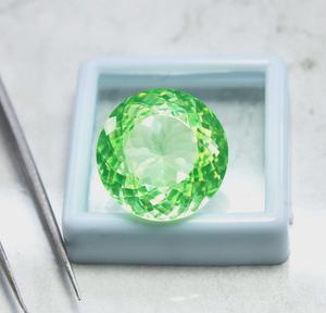 Peridoto natural de corte redondo, piedra preciosa suelta certificada, cristal verde para la fabricación de joyas. - Product Image 2