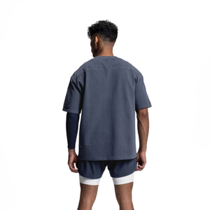 Camiseta de Algodón Oversize para Hombre, Manga Corta, Cuello Redondo, Color Liso, Anti-Pilling, Ecológica, Estampado Serigrafiado, Tejido de 240g - Product Image 2