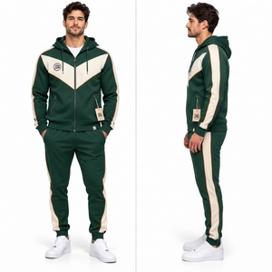 Men Zipper Tracksuit Athletic <b>Jacket</b> And Trousers Set Moisture Wicking Fabric Lightweight Design Comfortable Fit Performance - Product Image 3