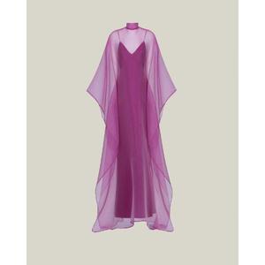 Vestido de Fiesta Elegante Hecho a Mano con Cuello en V, Cintura Baja, Largo hasta el Tobillo, Corte en A, Capa, Manga Larga, Color Personalizado, Color Caramelo Translúcido - Product Image 6