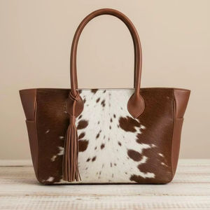 กระเป๋าโท้ทหนังแท้สำหรับผู้หญิง ลายขนสัตว์ ฤดูร้อน ฤดูใบไม้ร่วง ซิปเปิด-ปิดอเนกประสงค์ รุ่น LHTB-0027 - Product Image 1