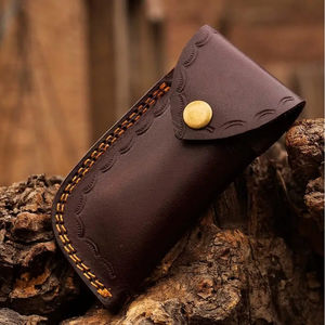 Cuchillo de Bolsillo Burraq OEM Personalizado, Hecho a Mano, Multifuncional, de Acero de Damasco, 8 Pulgadas, con Funda de Cuero, Regalo de Aniversario para Padrinos de Boda - Product Image 2