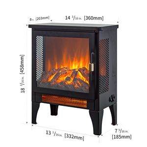 Caminetto Elettrico Autoportante da 17 Pollici con Effetto Fiamma 3D, Stufa in Metallo Nero con Telecomando, Spina AU/US per Uso Interno in Hotel - Product Image 4