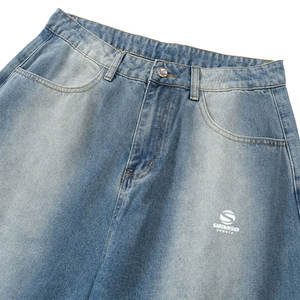 Pantalon de travail extérieur robuste en denim de coton, coupe droite, taille haute, respirant, avec coutures durables, qualité supérieure, personnalisable, vente en gros - Product Image 2