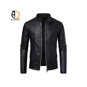 Chaqueta de Cuero PU de Alta Calidad para Hombre, Elegante, Impermeable, de Invierno, con Doble Cremallera y Color Sólido - Product Image 2