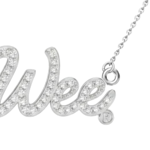 สร้อยคอ AKAPave Skeewee Script สำหรับผู้หญิง ดีไซน์หรูหรา สีทอง ประดับคริสตัลรูปตัวอักษร สร้อยคอแฟชั่น เครื่องประดับหรูหรา - Product Image 3