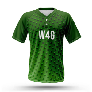 Green Polka Dot Baseball Jersey Men's Short Sleeve Sublimated Print Breathable <b>Polyester</b> Regular Fit All Seasons Apparel - Product Image 2