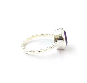 Simple Oval-Cut Amethyst <b>Ring</b> <b>Crafted</b> 925 Silver February Birthstone Customized Jewelry Daily Wear JAIPUR SILVER - Product Image 3