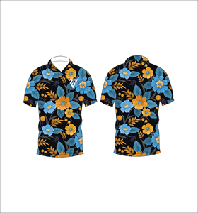 Polo pour homme à imprimé floral foncé, sublimation personnalisée, manches courtes, décontracté d'été, respirant, léger, pour le golf - Product Image 3