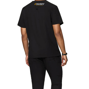 Tenues médicales unisexes HUSKY SPORTSWEAR de qualité supérieure, en tissu tissé Spandex/Polyester, hauts médicaux à manches courtes et col en V pour hôpital - Product Image 6