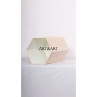Poubelle en carton ouverte faite à la main en Inde, motif géométrique imprimé, écologique, rectangulaire, avec couvercle roulant, pour intérieur/extérieur