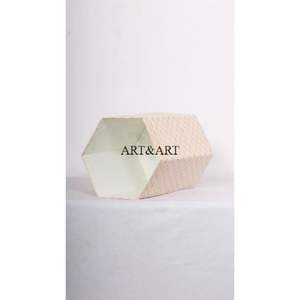 Cubo de Basura de Madera Hecho a Mano en India con Tapa Abierta, Patrón Geométrico, Ecológico, Rectangular, con Tapa Enrollable, para Uso en Interiores/Exteriores, Regalo para el Hogar - Product Image 4