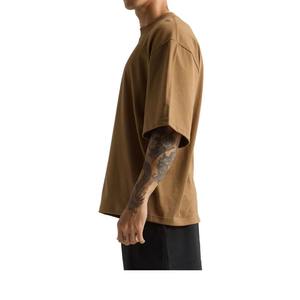 Camiseta de punto bordada de poliéster/algodón para hombre, ropa de calle al por mayor, de alta calidad, con estampado personalizado, oversize, lisa - Product Image 4