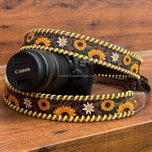 Courroie de cou en cuir véritable pour appareil photo reflex numérique Courroie d'épaule Cordon longue corde réglable pour appareil photo reflex sans miroir - Product Image 4