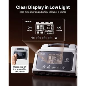 Chargeur de batterie de voiture intelligent 30A avec écran LCD pour batteries 6V 12V 24V LiFePO4, plomb-acide (Gel/AGM) et lithium, avec fonction de charge au coup de pouce - Product Image 6