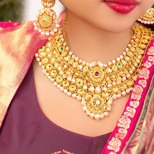 Ensemble de bijoux traditionnel en pierre de Pota et perles Kamarband, plaqué or fin, pour un usage quotidien, pour les occasions de mariage et festives, numéro de modèle - Product Image 3